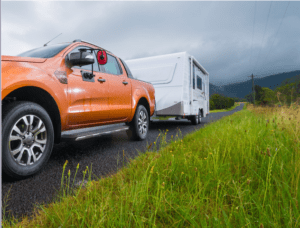 Ute towing caravan with RedArc